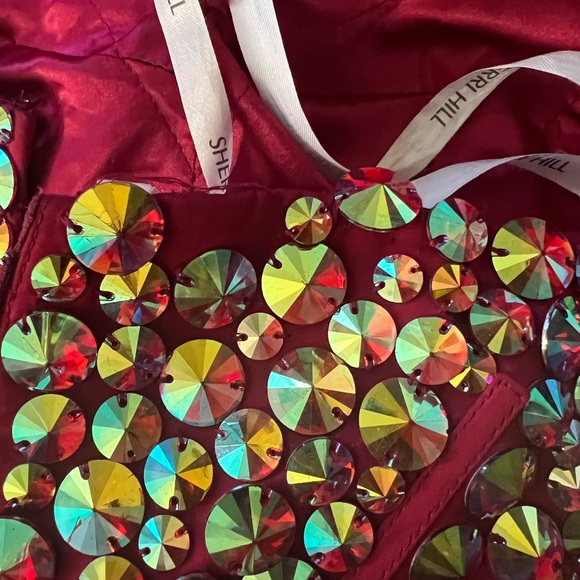 Sherri Hill Hot Pink Strapless Corset Embellished Tulle Formal Dress (Sz 8) - Picture 11 of 16